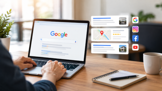 Business online visibility when customers search on Google